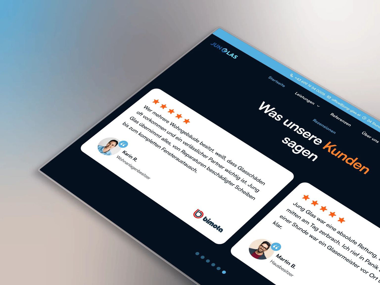 Mobile website view