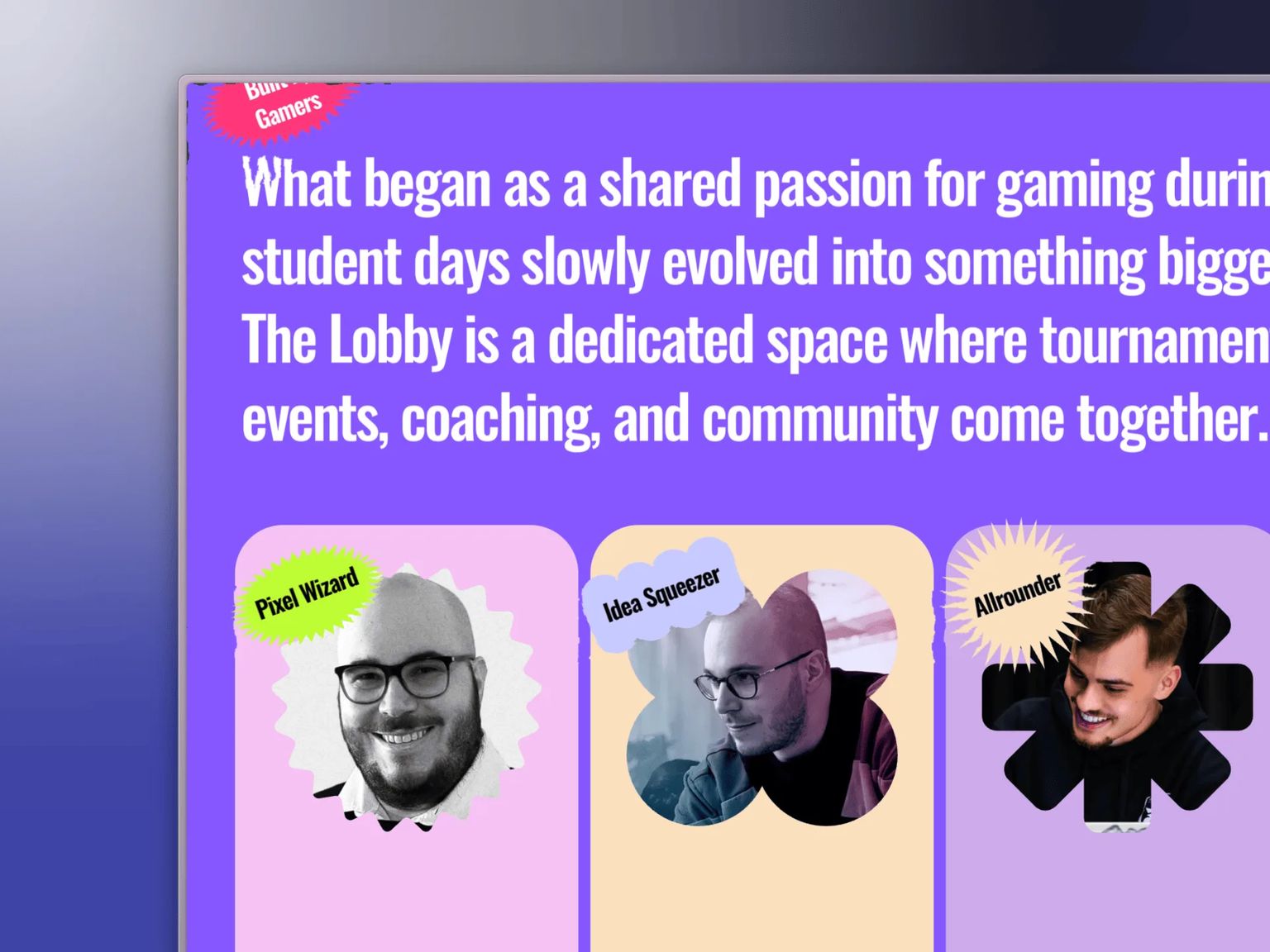 The Lobby landing page