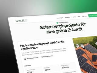 Solarzen project page with completed photovoltaic systems