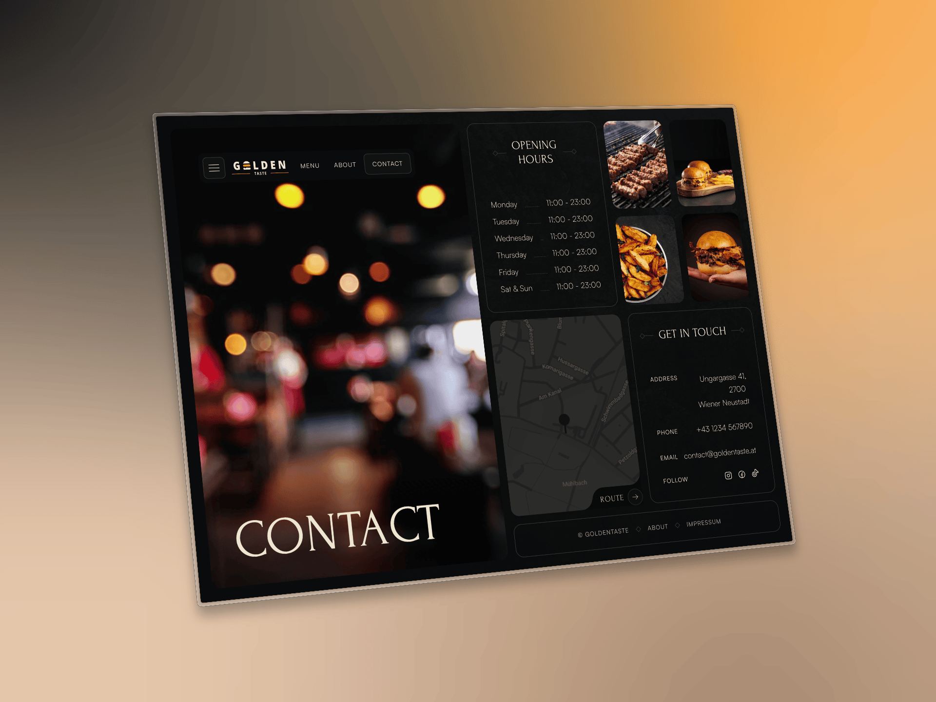 Golden Taste Homepage Design